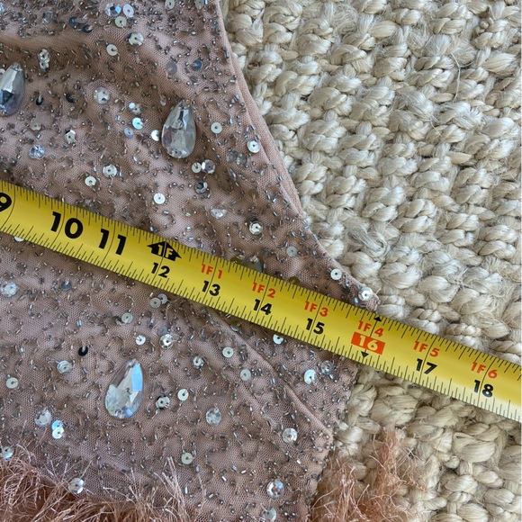 ASOS Pink Balletcore Sequin and Faux Feather Trim Midi Dress w Tulle Skirt US 0 - Picture 15 of 16